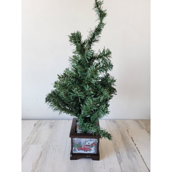 Tree AS IS scenic base tabletop pine home decor figure unique - Picture 1 of 10